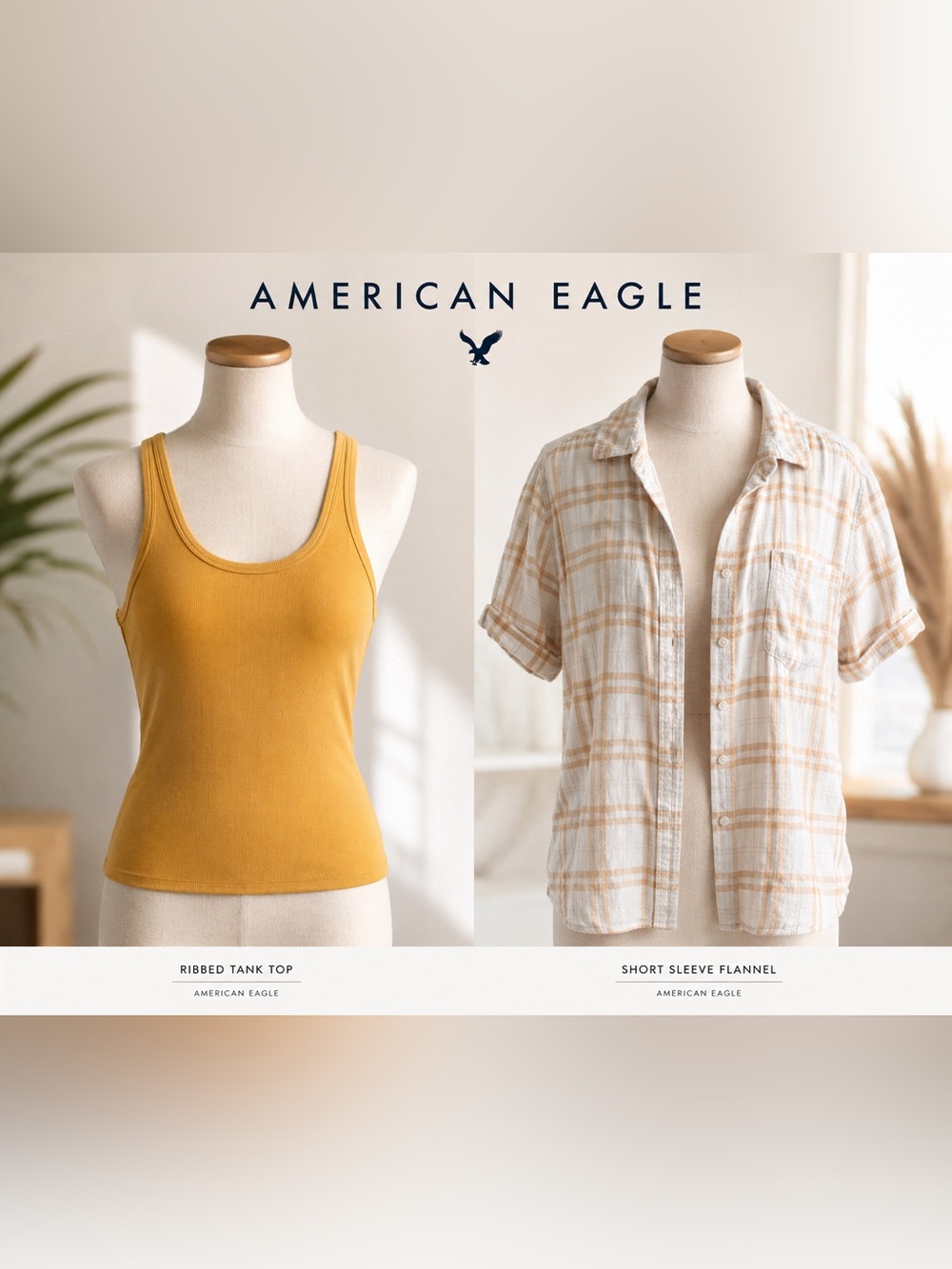 American Eagle Outfitters Mustard Ribbed Scoop Neck Tank